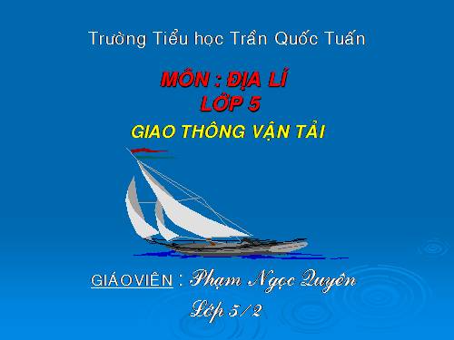 Bài 14. Giao thông vận tải