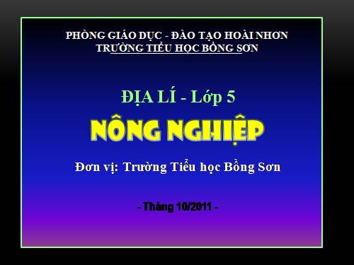 Bài 10. Nông nghiệp