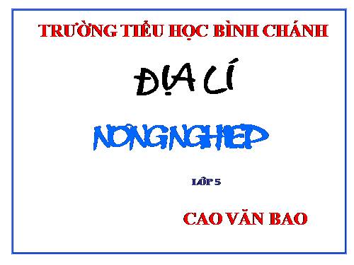 Bài 10. Nông nghiệp