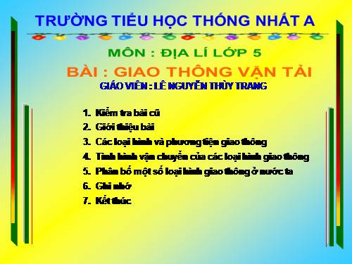 Bài 14. Giao thông vận tải