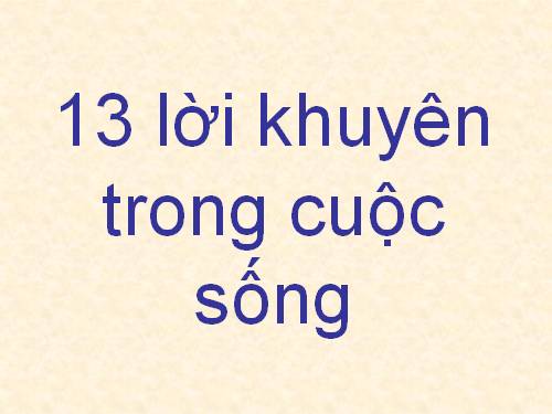 13 Lời khuyên