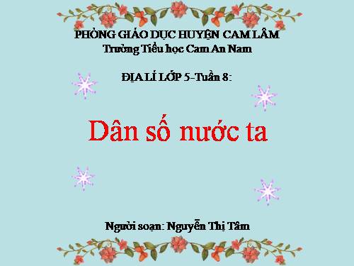 Bài 8. Dân số nước ta