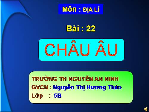 Bài 20. Châu Âu