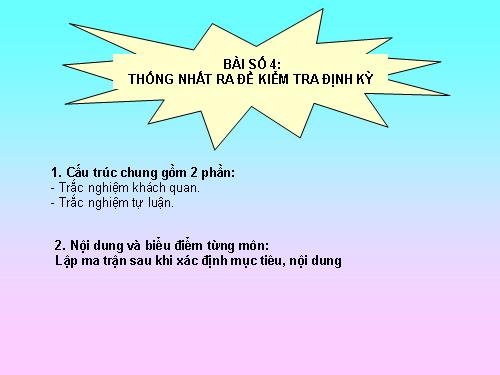 Thống nhất cách ra đề