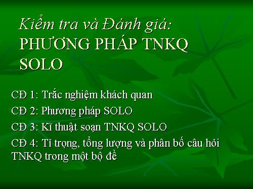 Kiểm tra đánh giá đề TNKQ