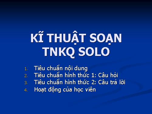 Kĩ thuật ra đề TNKQ