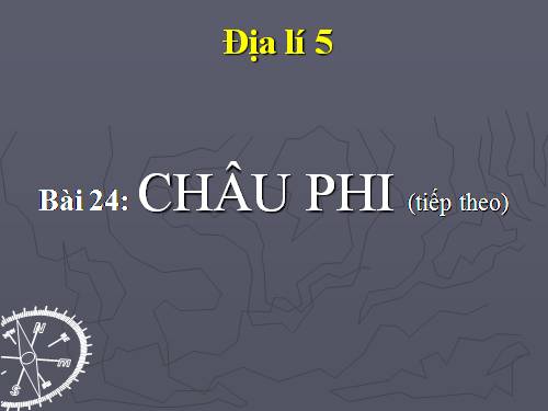 Bài 24. Châu Phi (tiếp theo)