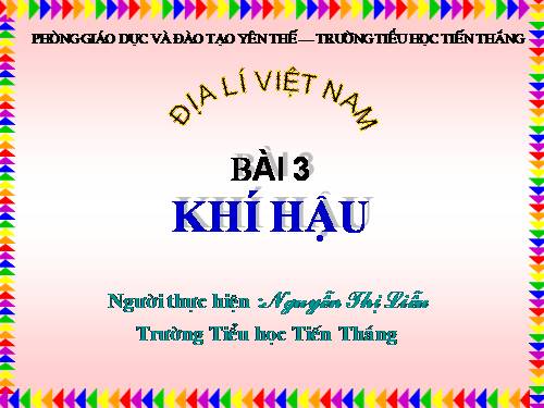 Bài 3. Khí hậu