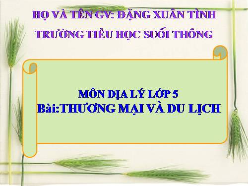 Bài 15. Thương mại và du lịch