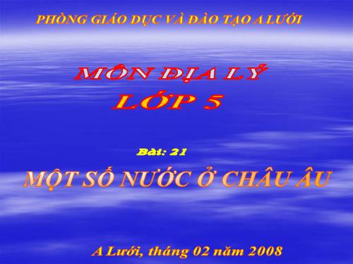 Bài 21. Một số nước ở châu Âu