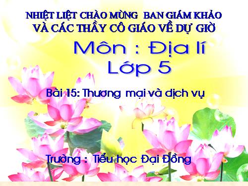 Bài 15. Thương mại và du lịch