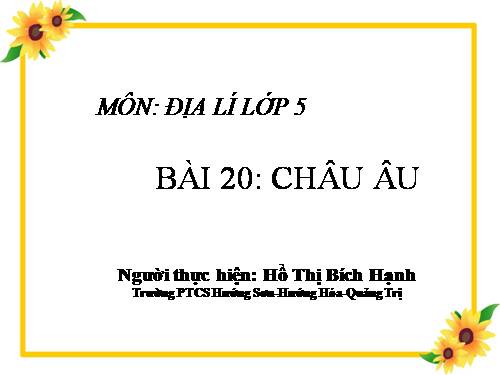 Bài 20. Châu Âu