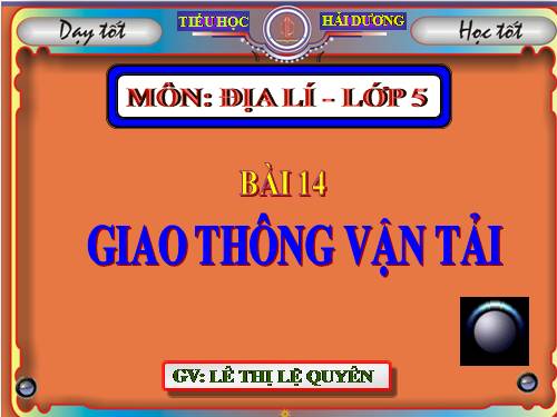 Bài 14. Giao thông vận tải