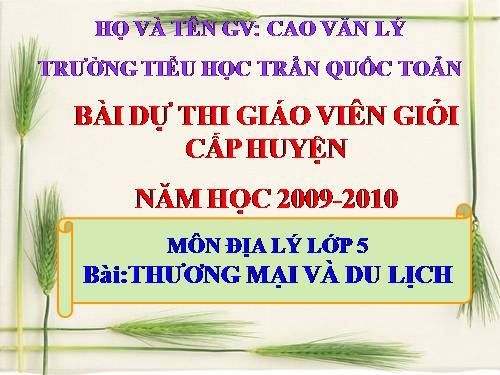 Bài 15. Thương mại và du lịch