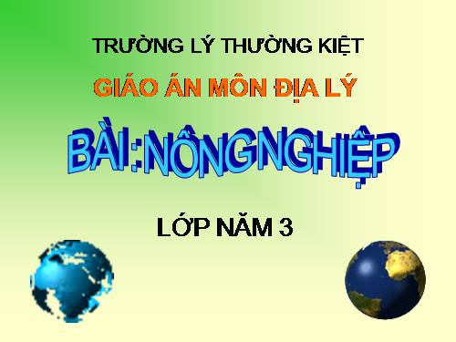 Bài 10. Nông nghiệp