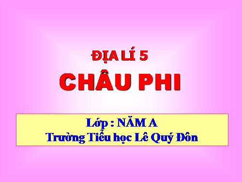 Bài 23. Châu Phi