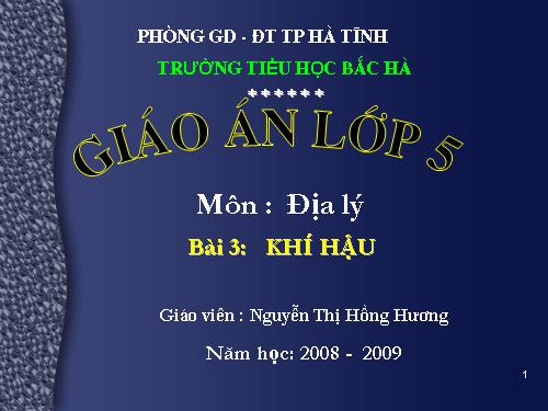 Bài 3. Khí hậu