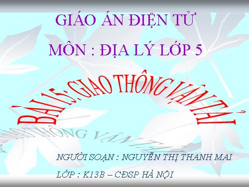 Bài 14. Giao thông vận tải