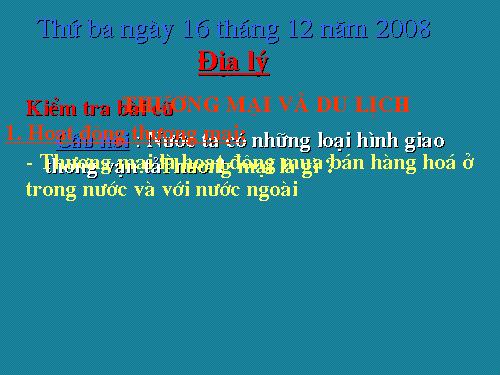 Bài 15. Thương mại và du lịch