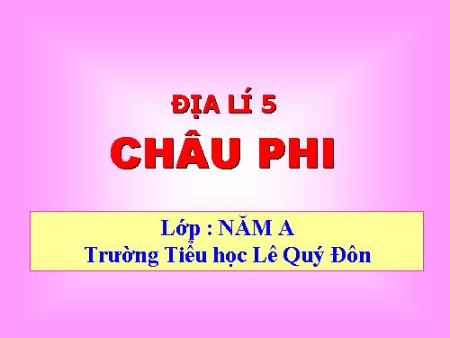 Bài 23. Châu Phi