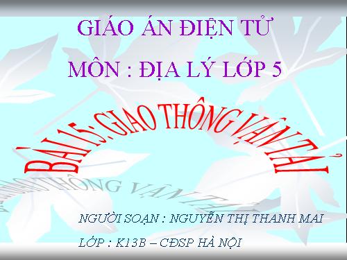 Bài 14. Giao thông vận tải