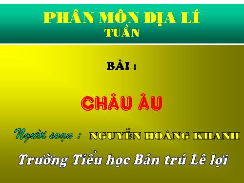 Bài 20. Châu Âu