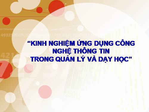 Ứng dụng công nghệ thông tin