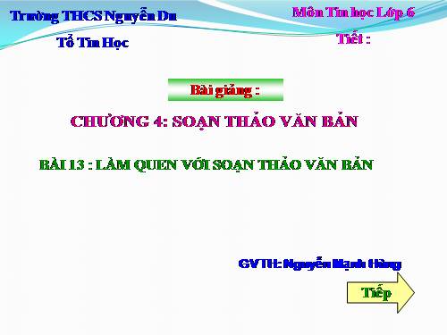 Giáo án thực hành Tin 6