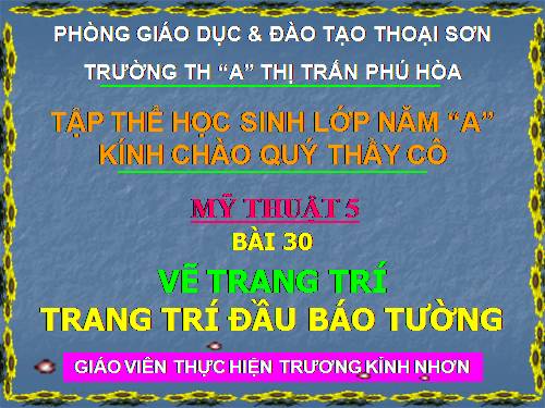 Bài 30. Trang trí đầu báo tường