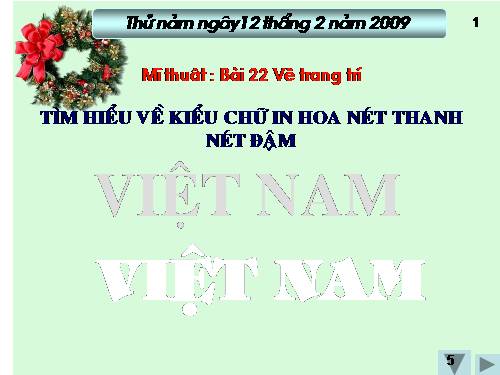 Bài 26. Tập kẻ kiểu chữ in hoa nét thanh nét đậm