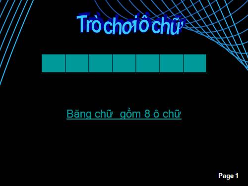 TRÒ CHƠI Ô CHỮ