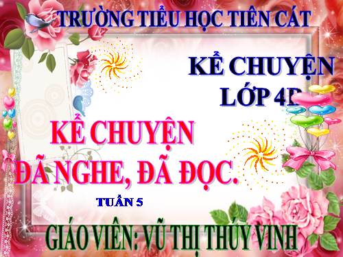 Tuần 6. Kể chuyện đã nghe, đã đọc (về lòng tự trọng)