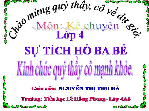 Tuần 1. Sự tích hồ Ba Bể