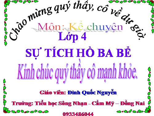 Tuần 1. Sự tích hồ Ba Bể