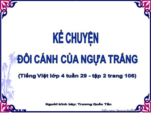 Tuần 29. Đôi cánh của Ngựa Trắng