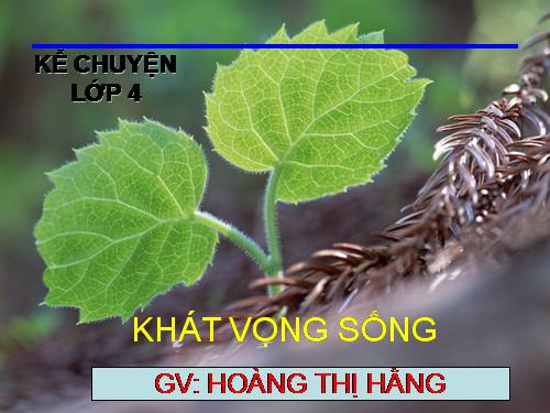 Tuần 32. Khát vọng sống