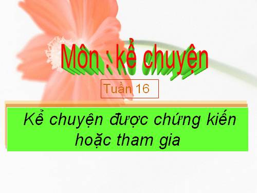 Tuần 16. Kể chuyện được chứng kiến hoặc tham gia (có liên quan đến đồ chơi của em hoặc của các bạn)