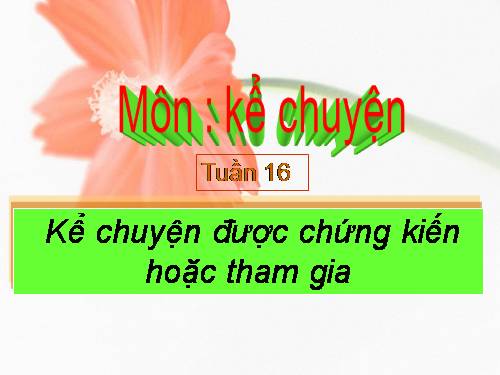 Tuần 16. Kể chuyện được chứng kiến hoặc tham gia (có liên quan đến đồ chơi của em hoặc của các bạn)