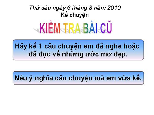 Tuần 9. Kể chuyện được chứng kiến hoặc tham gia (về một ước mơ đẹp của em hoặc của bạn bè, người thân)