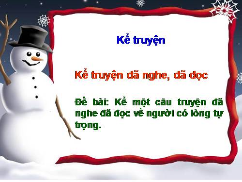 Tuần 6. Kể chuyện đã nghe, đã đọc (về lòng tự trọng)