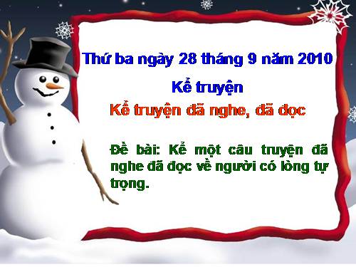 Tuần 6. Kể chuyện đã nghe, đã đọc (về lòng tự trọng)