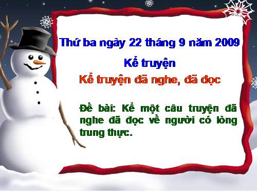 Tuần 5. Kể chuyện đã nghe, đã đọc (về tính trung thực)