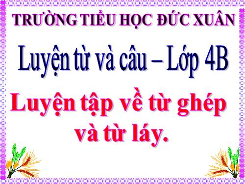 Tuần 4. Luyện tập về từ ghép và từ láy