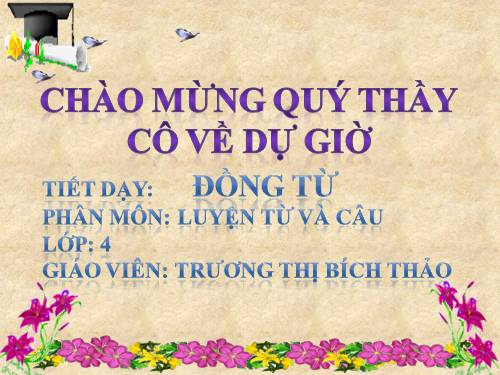 Tuần 9. Động từ