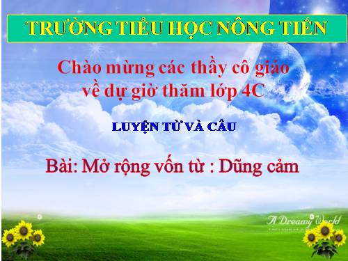 Tuần 25-26. MRVT: Dũng cảm