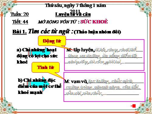 Tuần 20. MRVT: Sức khoẻ