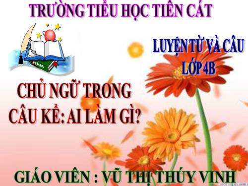 Tuần 25. Chủ ngữ trong câu kể Ai là gì?