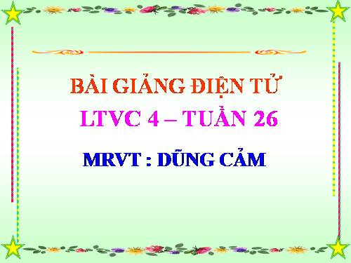 Tuần 25-26. MRVT: Dũng cảm