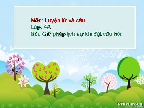 Tuần 15. Giữ phép lịch sự khi đặt câu hỏi
