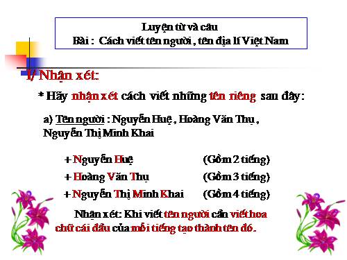 Tuần 7. Cách viết tên người, tên địa lí Việt Nam